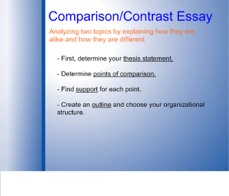 comparison and contrast essay topics for college students
